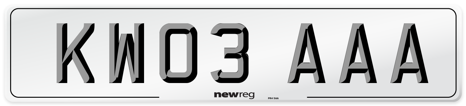 KW03 AAA Number Plate from New Reg